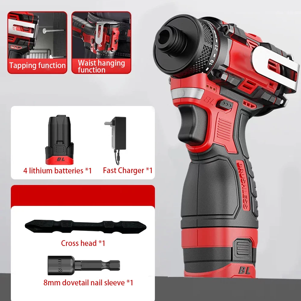 Power Tools Ingco - 80N.m 18V Furadeira elétrica sem escova,