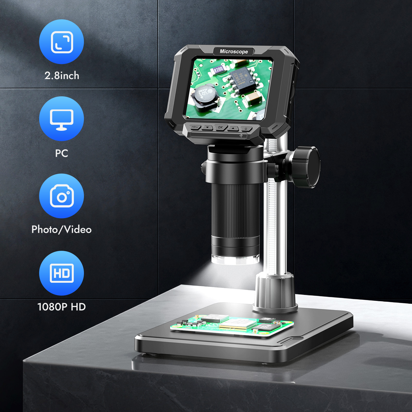 Power Tools Video - Microscópio Digital de Moedas de 2.8