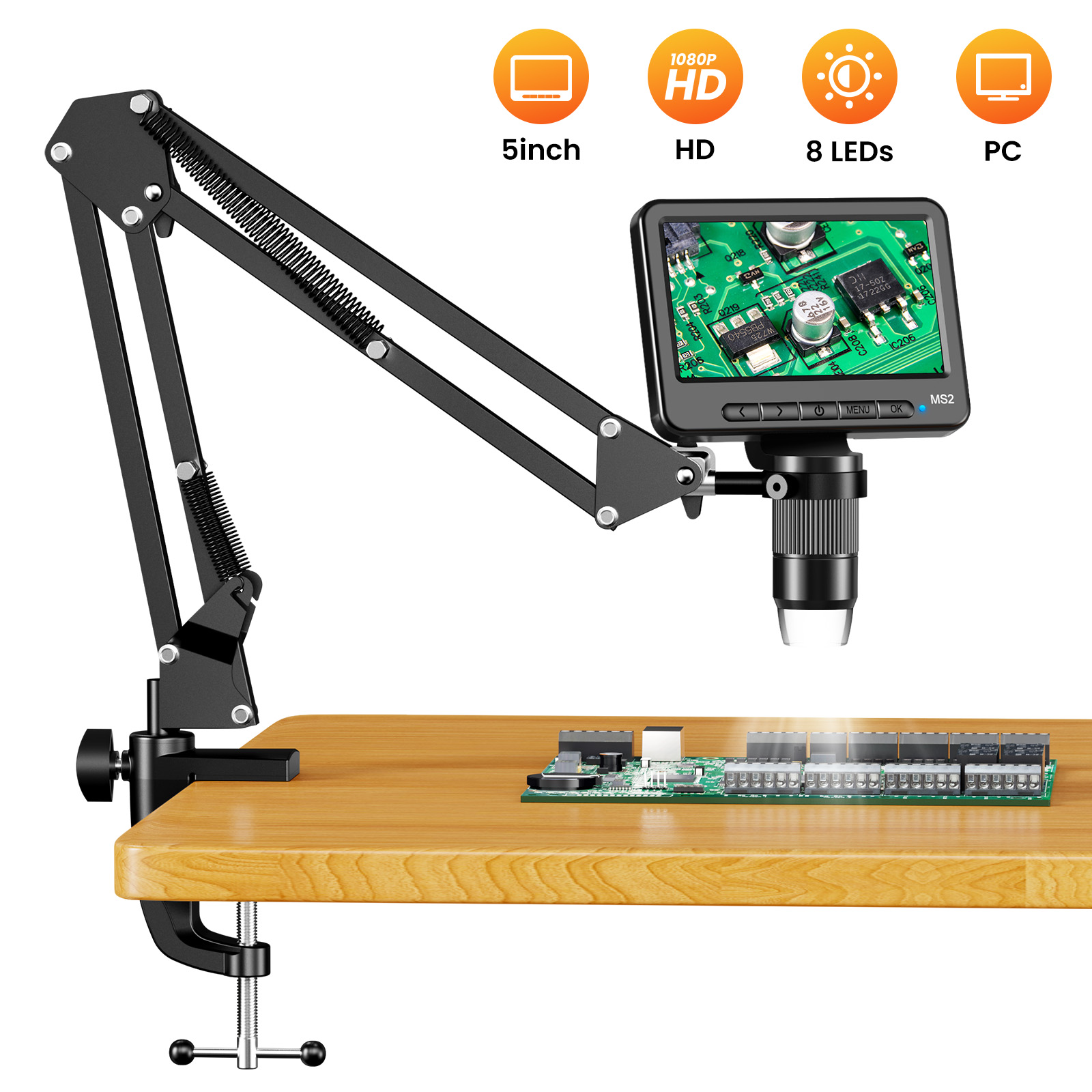 Power Tools Video - Microscópio Digital com Suporte Flexível e